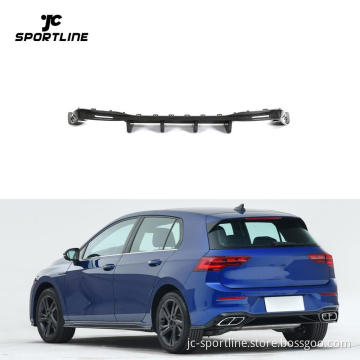 Carbon Fiber Rear Bumper Lip Diffuser for Volkswagen Golf 8 MK8 R 2021+